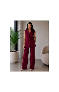 Gül&can Butik Mürdüm Renk Yelek Pantolon Takımı Bordo Gül&can Butik Mürdüm Renk Yelek Pantolon Takımı Bordo