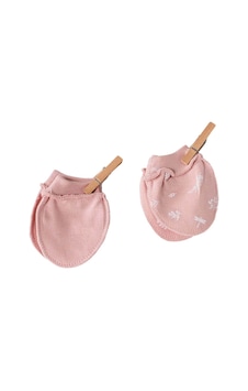 Andywawa Ac23070 Floral 100% Organic Cotton Prematüre Eldiven Pink Pembe