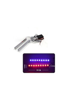 2X9 Led Panjur İçi Çakar Lamba 9W Kırmızı-Mavi /Lapa178
