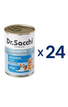Dr. Sacchi Delicious Somonlu Köpek Konservesi 400 Gr 24 Adet Dr. Sacchi Delicious Somonlu Köpek Konservesi 400 Gr 24 Adet