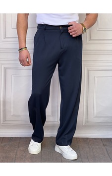 Modefendi Baggy Kalıp Pile Detaylı Kumaş Pantolon Lacivert Modefendi Baggy Kalıp Pile Detaylı Kumaş Pantolon Lacivert