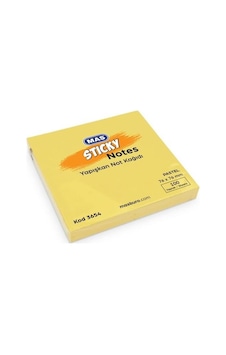 Mas 3654 Pastel Sarı 100 Yaprak Yapışkanlı Not Kağıdı 76 x 76 mm Mas 3654 Pastel Sarı 100 Yaprak Yapışkanlı Not Kağıdı 76 x 76 mm
