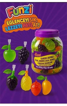 Funzi Karışık Meyve Aromalı Kaliteli Yenilebilir 50 Adet Jole Eğlenceyi Sık Lezzeti Patlat