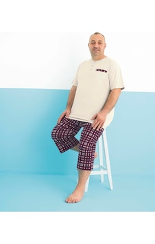 Aydoğan Erkek Büyük Beden Kapri Pijama Takım 250304 Krem Aydoğan Erkek Büyük Beden Kapri Pijama Takım 250304 Krem