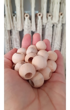 Tahahamak 40 Adet 20mm Ahşap Boncuk