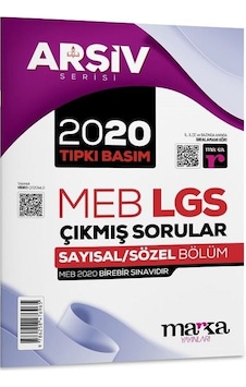Marka 8. Sınıf Arşiv Serisi Lgs 2020 Çıkmış Sorular Çözümlü Tıpkı Basım Marka Yayınları Marka 8. Sınıf Arşiv Serisi Lgs 2020 Çıkmış Sorular Çözümlü Tıpkı Basım Marka Yayınları