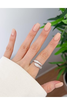 Çelik Taşlı Yılan Yüzük Ayarlanabilirdir Silver Çelik Taşlı Yılan Yüzük Ayarlanabilirdir Silver