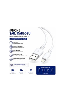 Apple Uyumlu iPhone Şarj Kablosu Hızlı Şarj Güçlü Kablo Vakumsuz Açık Ürün