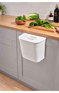 Kapaklı Askılı Çöp Kovası & Mutfak Dolap İçi Çöp Kovası & Tezgah Askılı Atık Kovası Beyaz 178x278x233 Mm Beyaz - 935451029 Beyaz