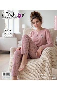 Mihra Lindras Penbe Çiçek Desemli Pijama Takımı Pembe Mihra Lindras Penbe Çiçek Desemli Pijama Takımı Pembe