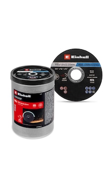 Einhell 100 Parça Metal ve Inox Kesme Diski Set, Ø 115 x 1 mm 49711527, Ø 22,23 mm göbek çapı, düz tip, metal kutu dahil Einhell 100 Parça Metal ve Inox Kesme Diski Set, Ø 115 x 1 mm 49711527, Ø 22,23 mm göbek çapı, düz tip, metal kutu dahil