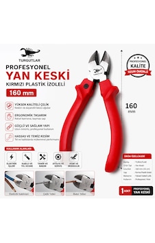 Profesyonel Yan Keski Kırmızı Plastik İzoleli 160 Mm Profesyonel Yan Keski Kırmızı Plastik İzoleli 160 Mm