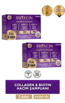Bioxcin Collagen & Biotin Ekstra Hacim Şampuanı 3 X 300 Ml 2 Adet Bioxcin Collagen & Biotin Ekstra Hacim Şampuanı 3 X 300 Ml 2 Adet