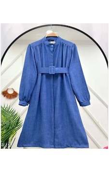 Lovie Moda Kadın Kemerli Tunik Mavi Lovie Moda Kadın Kemerli Tunik Mavi