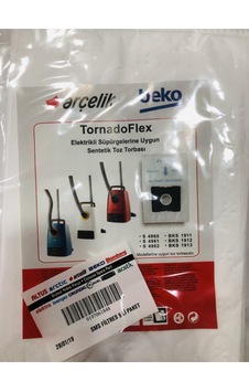 Beko Uyumlu Bks 1911 Süpürge Modeli 5 Adet Toz Torbası Tornado Flex Beko Uyumlu Bks 1911 Süpürge Modeli 5 Adet Toz Torbası Tornado Flex