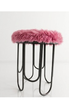 Destan Peöbe Peluş Kumaş Metal Puf Siyah Destan Peöbe Peluş Kumaş Metal Puf Siyah