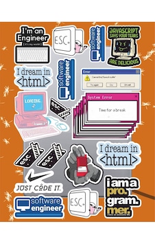 Yazılım Seri 2 Sticker Seti Laptop Ajanda Pc Tablet Telefon Defter Etiket Bullet Journal Diğer Yazılım Seri 2 Sticker Seti Laptop Ajanda Pc Tablet Telefon Defter Etiket Bullet Journal Diğer