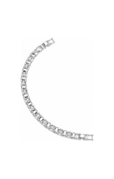 Balenbi Jewelry Gümüş Renk Baget Zirkon Taş Detaylı Paslanmaz Çelik Kadın Bileklik 1203
