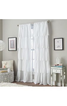 Volants Dantelli Perde Panel, Polyester, Beyaz, 63-ınch Sku: Zeus8690010225801 A Antrasit