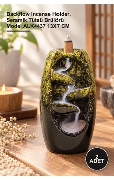 2 Adet Seramik Geri Akış Tütsülük Backflow Incense Holder, Seramik Tütsü Brülörü Model Alk4437 13x7 Cm 2 Adet Seramik Geri Akış Tütsülük Backflow Incense Holder, Seramik Tütsü Brülörü Model Alk4437 13x7 Cm
