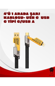 Dönüştürülebilir 4 Başlıklı Hızlı Kablosu 1.2m, 65w, Dayanıklı Esnek Tasarım Dönüştürülebilir 4 Başlıklı Hızlı Kablosu 1.2m, 65w, Dayanıklı Esnek Tasarım