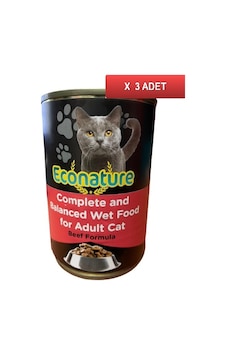 Econature Sığır Etli Konserve Kedi Maması 3 x 400 G Econature Sığır Etli Konserve Kedi Maması 3 x 400 G