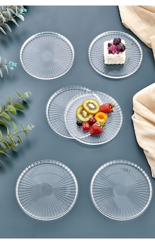 6 Lı Pasta Tabağı Seti - 6 Kişilik Lüks Cam Kek Pasta Takımı - Tatlı Tabağı 16cm 6 Lı Pasta Tabağı Seti - 6 Kişilik Lüks Cam Kek Pasta Takımı - Tatlı Tabağı 16cm