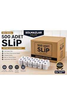 500 Adet 56x12 Rulo Slip Termal Kağıt Koli Bazlı Pos Fiş Rulosu Solmazlar Online 500 Adet 56x12 Rulo Slip Termal Kağıt Koli Bazlı Pos Fiş Rulosu Solmazlar Online