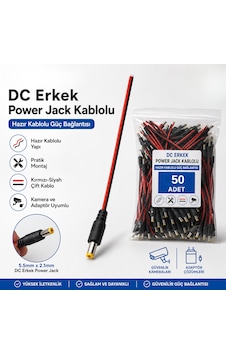 50 Adet Dc Erkek Power Jack Kablolu 5.5x2.1mm Cctv Güvenlik Kamera Adaptör Güç Bağlantı Kablosu 50 Adet Dc Erkek Power Jack Kablolu 5.5x2.1mm Cctv Güvenlik Kamera Adaptör Güç Bağlantı Kablosu