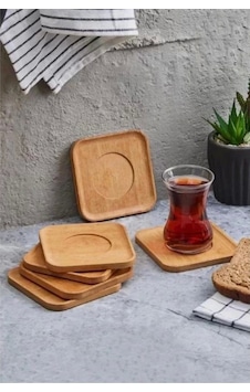 Mien Men370 Kare Bambu Çay Tabağı 6 Lı