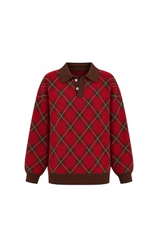 Laluvia Kahverengi Polo Yaka Triko Kazak - 609123