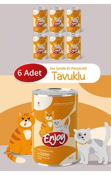 Enjoy Tavuklu Kedi Konservesi Sos İçinde Et Parçacıklı 400 Gr X6 Enjoy Tavuklu Kedi Konservesi Sos İçinde Et Parçacıklı 400 Gr X6