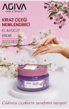 Agiva Nemlendiricili El Ve Vücut Kremi 300 Ml Kiraz Çiçeği Agiva Nemlendiricili El Ve Vücut Kremi 300 Ml Kiraz Çiçeği