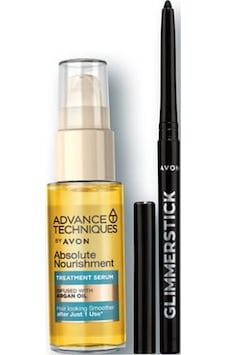 Avon Argan Yağı İçeren Besleyici Saç Serumu 30 ML + Glimmerstick Blackest Black Asansörlü Göz Kalemi Avon Argan Yağı İçeren Besleyici Saç Serumu 30 ML + Glimmerstick Blackest Black Asansörlü Göz Kalemi