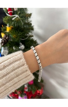 14k Xuping Rodyum Kaplama Unisex Çelik Bileklik Gümüş 14k Xuping Rodyum Kaplama Unisex Çelik Bileklik Gümüş