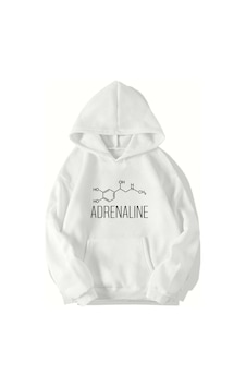 Brz Collection Unisex Oversize Adrenaline Hoodie Beyaz Brz Collection Unisex Oversize Adrenaline Hoodie Beyaz