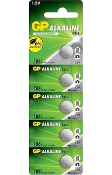 Gp 186 Lr43 Ag-12r 1.5 Volt Alkalin Düğme Pil 5'li Paket Gp 186 Lr43 Ag-12r 1.5 Volt Alkalin Düğme Pil 5'li Paket