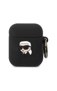 Apple Uyumlu AirPods Kılıf Karl Lagerfeld Lisanslı Karl 3d Silikon Siyah Apple Uyumlu AirPods Kılıf Karl Lagerfeld Lisanslı Karl 3d Silikon Siyah