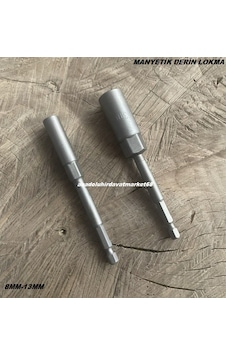 Byt 13mm Uzun Lokma Uç 8mm Manyetik Bits Uç Somun Sıkma Ucu 8-13 Lokma Uç 12cm 2pcs