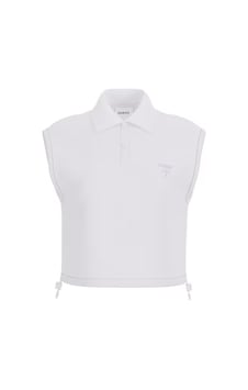 Guess Habi Kolsuz Kadın Polo Crop T-shirt V6gp02k2956 Beyaz Guess Habi Kolsuz Kadın Polo Crop T-shirt V6gp02k2956 Beyaz