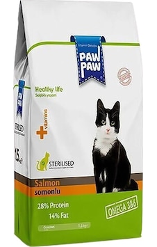 Pawpaw Somon Balıklı Kısırlaştırılmış Kedi Maması 15 KG Pawpaw Somon Balıklı Kısırlaştırılmış Kedi Maması 15 KG