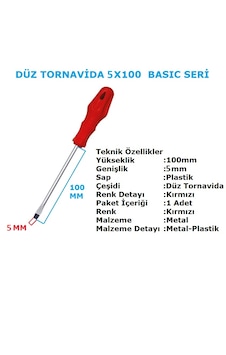 Koçtaş Basic Serisi Düz Tornavida 5x100