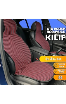 Chery Tiggo Uyumlu Koltuk Kılıfı Minder Çizgili Siyah Kırmızı 2+1 Ön Arka Set