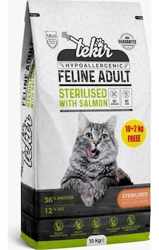 Tekir Hypo Allergenic Kısırlaştırılmış Somonlu Yetişkin Kedi Maması 12 KG Tekir Hypo Allergenic Kısırlaştırılmış Somonlu Yetişkin Kedi Maması 12 KG