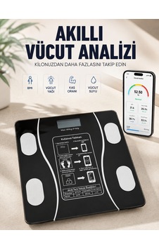 Akıllı Vücut Analiz Baskülü Bluetooth Bağlantılı 4 Sensörlü Lcd Ekranlı Dijital Tartı Gümüş Akıllı Vücut Analiz Baskülü Bluetooth Bağlantılı 4 Sensörlü Lcd Ekranlı Dijital Tartı Gümüş