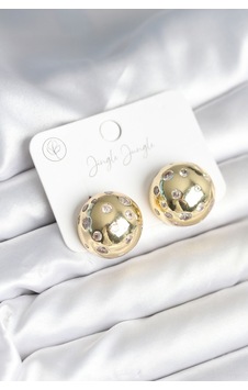 Tua Moda Pirinç Gold Renk Zirkon Taşlı Kadın Küpe Altın