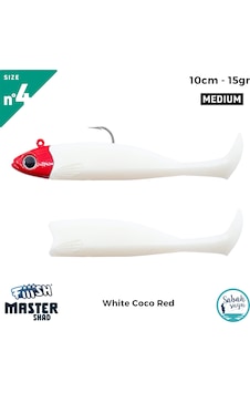 Fiiish Master Shad Ms100/4 Ms4520 Combo Medium 10cm 15gr White Coco Red Fiiish Master Shad Ms100/4 Ms4520 Combo Medium 10cm 15gr White Coco Red
