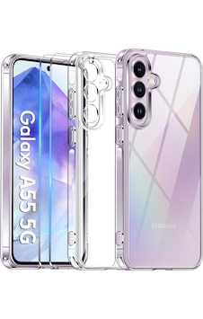 Galaxy Uyumlu A55 Şeffaf Kılıf + Cam Ekran Koruyucu Seti (1 CAM 1 KILIF) Galaxy Uyumlu A55 Şeffaf Kılıf + Cam Ekran Koruyucu Seti (1 CAM 1 KILIF)