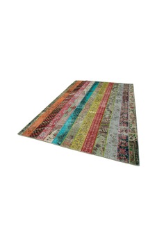 Bespoky Patchwork Modern Çok Renkli Salon Halısı El Dokuma 31025