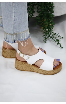 Asmi Shoes Kadın Elena Mantar Taban Ortopedik Sandelet Beyaz Beyaz Asmi Shoes Kadın Elena Mantar Taban Ortopedik Sandelet Beyaz Beyaz